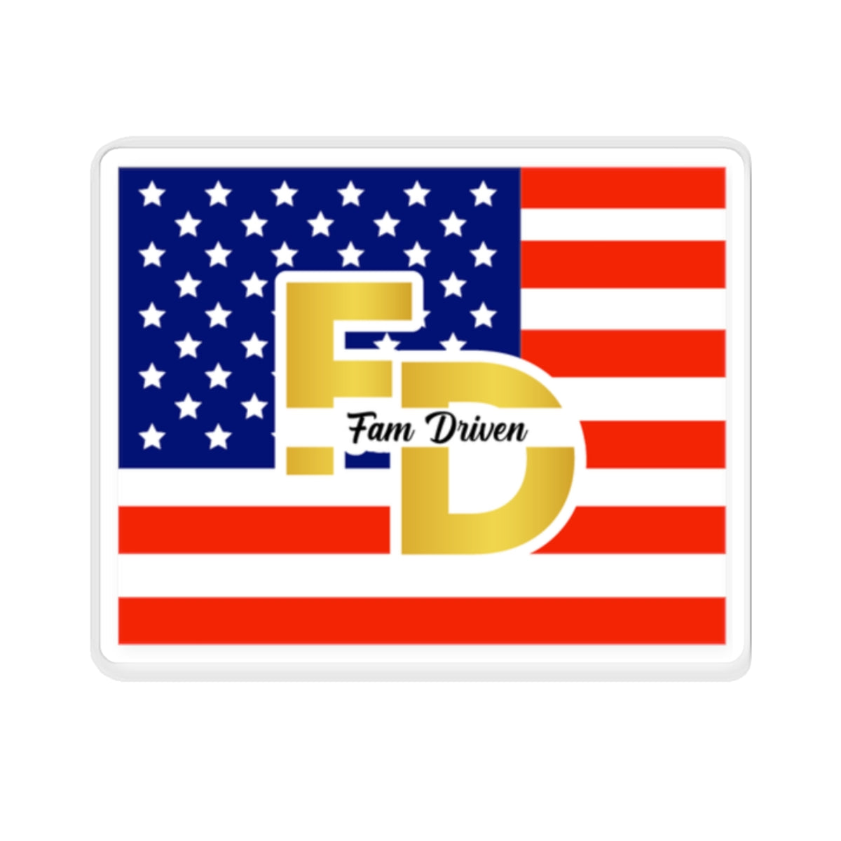 Sticker American Flag Fam Driven Logo