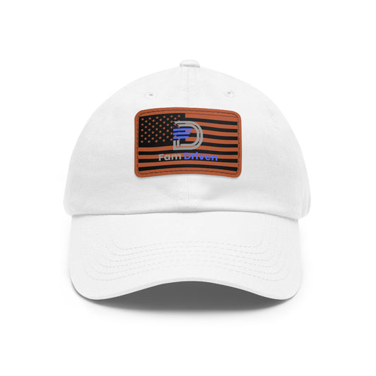 Dad Hat - Fam Driven with USA Flag Leather Patch