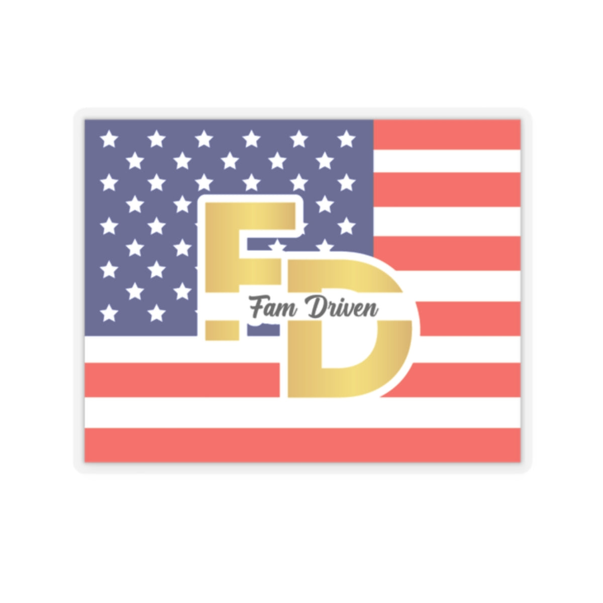 Sticker American Flag Fam Driven Logo